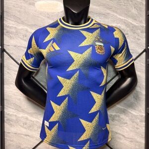 adidas Men’s Blue Jersey with Yellow Star Print